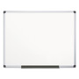 MasterVision Value Lacquered Steel Magnetic Dry Erase Board, 72" x 48", White Surface, Satin Aluminum Frame Product Image 