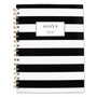 Cambridge Black and White Striped Hardcover Notebook, 1-Subject, Wide/Legal Rule, Black/White Stripes Cover, (80) 9.5 x 7.25 Sheets Product Image 