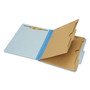 AbilityOne 7530016006984, SKILCRAFT Pocket Classification Folder, 2" Expansion, 2 Dividers, 6 Fasteners, Letter Size, Light Blue, 10/Box Product Image 