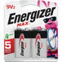 Energizer 9-Volt MAX Alkaline Batteries, 2-Packs - For Multipurpose - 9V - 595 mAh - 9 V DC - 2/Pack Product Image 