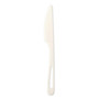 World Centric TPLA Compostable Cutlery, Knife, Plastic, White, 1,000/Carton Product Image 