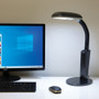 Cfl Compact-Fluorescent Desk Lamp With Gooseneck Arm, 19" To 23" High, Black (VLUVS80907B) Product Image 