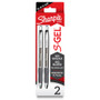 Sharpie S-Gel S-Gel Premium Metal Barrel Gel Pen, Retractable, Medium 0.7 mm, Black Ink, Black Barrel, 2/Pack Product Image 