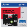 Brother P-Touch TZe Standard Adhesive Laminated Labeling Tape, 1.4" x 26.2 ft, Black on Red Product Image 