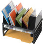 Officemate Sorter with Letter Trays - 5 Compartment(s) - 10.25" Height x 13.50" Width x 9.12" Depth - Desktop - Stackable - Black Product Image 