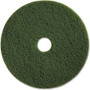 Genuine Joe 13" Scrubbing Floor Pad - 13" Diameter x 1" Thickness - Scrubbing, Floor - 175 rpm to 800 rpm Speed Supported - Heavy Duty, Dirt Remover, Long Lasting - Fiber Product Image 