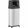 HLS Commercial Dual Push Door Odor Control Trash Can - Push Door Opening - 24 gal Capacity - Rectangular - Rolling - Wheels, Fingerprint Proof, Smudge Resistant, Mobility Product Image 