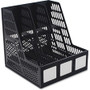 Advantus 3-compartment Magazine/Literature File - 3 Compartment(s) - Desktop - Durable, Lightweight, Labeling Area - Black - Plastic Product Image 