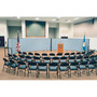 Screenflex Portable Room Dividers - 72" Height x 20.4 ft Length - Black Metal Frame - Polyester - Stone Product Image 