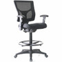 Lorell Conjure Office Stool - Fabric, Polyurethane, Molded Foam Seat Material - Black - Armrest Product Image 