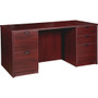 Lorell Prominence 2.0 Double-Pedestal Desk - x 1" Thickness Top, 29" Height x 60" Width x 30" Depth - 5 x File, Box Drawer(s) - Double Pedestal on Left/Right Side - Band Edge - Material: Particleboard Product Image 