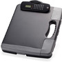 Officemate Portable Storage Clipboard with Calculator - Heavy Duty - Plastic - Charcoal Black Product Image 