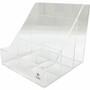 Business Source 4-Compartment Desktop Organizer - 4 Compartment(s) - 5.50" Height x 5.60" Width x 5.60" Depth - Desktop - Durable - Clear Product Image 