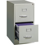 Lorell Fortress Series 22" Commercial-Grade Vertical File Cabinet - 15" Width x 22" Depth x 28.4" Height - 2 x Drawer(s) for File - Letter - Lockable, Ball-bearing Suspension - Light Gray Product Image 