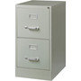 Lorell Fortress Series 22" Commercial-Grade Vertical File Cabinet - 15" Width x 22" Depth x 28.4" Height - 2 x Drawer(s) for File - Letter - Lockable, Ball-bearing Suspension - Light Gray Product Image 