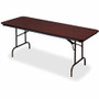 Iceberg Premium Wood Laminate Folding Table - Melamine Rectangle Top - 300 lb Capacity - 96" Table Top Length x 30" Table Top Width x 0.75" Table Top Thickness - 29" Height - Mahogany Product Image 