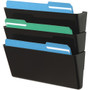 Deflecto Stackable DocuPocket Set - 3 Pocket(s) - 7" Height x 13" Width x 4" Depth - Durable - Black Product Image 