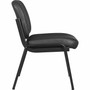 Lorell Deluxe Leather 4-Leg Guest Chair - Leather, Plywood Seat Material - Leather, Plywood Back Material - Powder Coated Frame Color - Metal Frame Material - Four-legged Base - (LLR84595) Product Image 