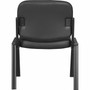 Lorell Deluxe Leather 4-Leg Guest Chair - Leather, Plywood Seat Material - Leather, Plywood Back Material - Powder Coated Frame Color - Metal Frame Material - Four-legged Base - (LLR84595) Product Image 