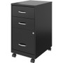 NuSparc 3-Drawer Organizer Metal File Cabinet - 14.2" Width x 18" Depth x 26.7" Height - 3 x Drawer(s) for File, Box - Letter - Glide Suspension, 3/4 Drawer Extension, Anti-tip, Lockable, Mobility - Black Product Image 