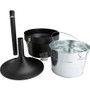 Genuine Joe 4.25 Gal Fire-safe Smoking Receptacle - 4.25 gal Capacity - Powder Coated, Durable, Weather Resistant, Fire-Safe, Handle - 37" Height x 16" Width - Galvanized Steel - Black Product Image 