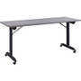Lorell Mobile Folding Training Table - Rectangle Top - Powder Coated Base - 200 lb Capacity - 63" Table Top Width - 29.50" Height x 63" Width x 29.50" Depth - (LLR60741) Product Image 