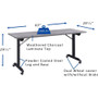Lorell Mobile Folding Training Table - Rectangle Top - Powder Coated Base - 200 lb Capacity - 63" Table Top Width - 29.50" Height x 63" Width x 29.50" Depth - (LLR60741) Product Image 