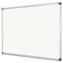 MasterVision Value Lacquered Steel Magnetic Dry Erase Board, 72" x 48", White Surface, Satin Aluminum Frame Product Image 