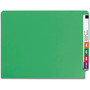 Smead Colored Straight Tab Cut Letter Recycled End Tab File Folder - 8 1/2" x 11" - 3/4" Expansion - 11 pt. - 2 Plys - Green Product Image 