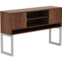 Lorell Relevance Series Freestanding Hutch - 36" Height x 59" Width x 15" Depth - 3 Shelve(s) - Finish: Walnut Laminate Product Image 