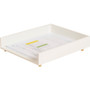 U Brands Juliet Desk Paper Tray - 2.50" Height x 9.80" Width x 12.30" Depth - Desktop, Tabletop - Stackable, Front Loading - White - Pine Wood, Brass Product Image 