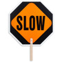 Tatco STOP / SLOW 2-sided Handheld Sign - Print/Message "STOP/SLOW" - 0.2" Width x 18" Height - Double Sided - Weather Proof, Long Lasting, Comfortable Grip, Lightweight, Handheld - Hardboard, Wood Product Image 
