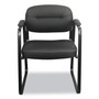 HON HVL653 SofThread Bonded Leather Guest Chair, 22.25" x 23" x 32", Black Seat, Black Back, Black Base Product Image 
