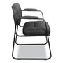 HON HVL653 SofThread Bonded Leather Guest Chair, 22.25" x 23" x 32", Black Seat, Black Back, Black Base Product Image 