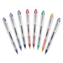 uniball VISION ELITE Hybrid Gel Pen, Stick, Fine 0.5 mm, Assorted Ink and Barrel Colors, 8/Pack Product Image 