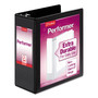 Cardinal Performer ClearVue Slant-D Ring Binder, 3 Rings, 4" Capacity, 11 x 8.5, Black Product Image 
