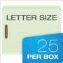 Pendaflex Heavy-Duty Pressboard Folders with Embossed Fasteners, Straight Tabs, 2" Expansion, 2 Fasteners, Letter Size, Green, 25/Box Product Image 
