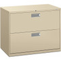 HON Brigade 600 H682 Lateral File - 28.4" Height x 36" Width x 18" Depth - 2 - Finish: Putty - Lockable, Glide, Removable Lock, Heavy Duty, Interlocking - For File Storage, Workstation, Office, Desk Product Image 