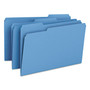 Smead Colored File Folders, 1/3-Cut Tabs: Assorted, Legal Size, 0.75" Expansion, Blue, 100/Box Product Image 