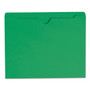 Smead Colored Straight Tab Cut Letter Recycled File Jacket - 8 1/2" x 11" - 11 pt. - 2 Plys - Green - Slip Resistant, Reinforced Tab Product Image 