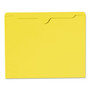 Smead Colored Straight Tab Cut Letter Recycled File Jacket - 8 1/2" x 11" - 11 pt. - 2 Plys - Yellow - Slip Resistant, Reinforced Tab Product Image 