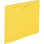 Smead Colored Straight Tab Cut Letter Recycled File Jacket - 8 1/2" x 11" - 11 pt. - 2 Plys - Yellow - Slip Resistant, Reinforced Tab Product Image 