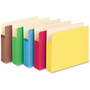 Smead Straight Tab Cut Letter Recycled File Pocket - 8 1/2" x 11" - 3 1/2" Expansion - Card Stock - Yellow, Green, Red, Blue, Redrope - Tear Resistant Product Image 
