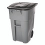 Rubbermaid Commercial Square Brute Rollout Container, 50 gal, Molded Plastic, Gray Product Image 