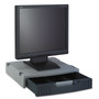 Innovera Basic LCD Monitor/Printer Stand, 15" x 11" x 3", Charcoal Gray/Light Gray Product Image 