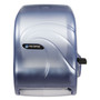 San Jamar Lever Roll Towel Dispenser, Oceans, 12.94 x 9.25 x 16.5, Arctic Blue Product Image 