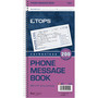 TOPS Spiralbound Message Book, Two-Part Carbonless, 5 x 2.75, 4 Forms/Sheet, 200 Forms Total Product Image 