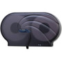 San Jamar Twin 9" JBT Bath Tissue Dispenser - Roll Dispenser - 2 x Roll - 12" Height x 19" Width x 5.3" Depth - Plastic - Pearl Black Product Image 