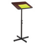 Safco Adjustable Speaker Stand, 21 x 21 x 29.5 to 46, Mahogany/Black Product Image 