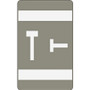Smead AlphaZ ACCS Color-Coded Labels - T - x 1" Width x 1 5/8" Length - Gray - Laminated - 10 / Sheet Product Image 